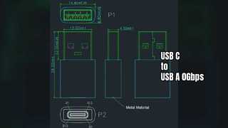 USB C Female to USB A Male Adapter 0Gbps